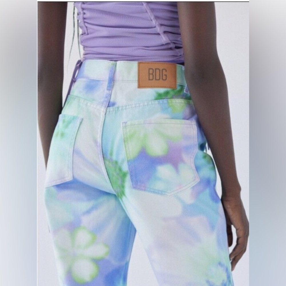 BDG botanical print tie dye Cowboy Jeans, Urban Outfitters